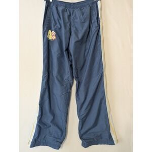 Aeropostale Y2K Blue Nylon Track Pants Side Stripe Zip Sides Size L Regular